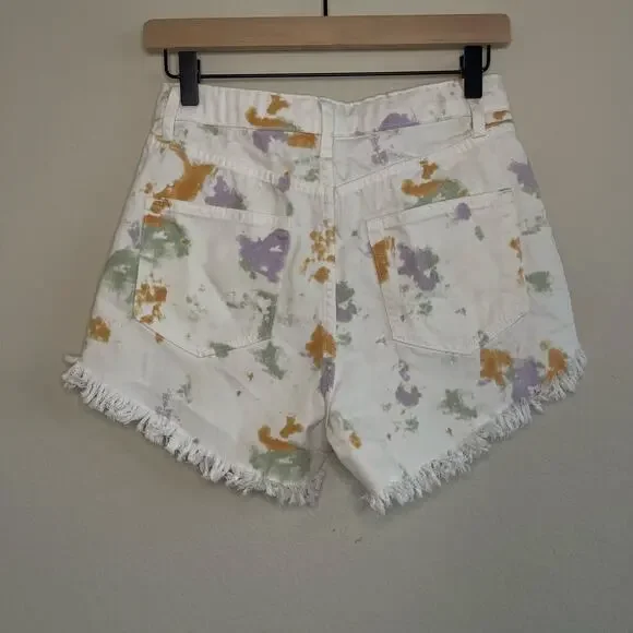 Wild Fable White Tie-Dye Fringe Highest Rise Shorts - Size 2 - Picture 4 of 7